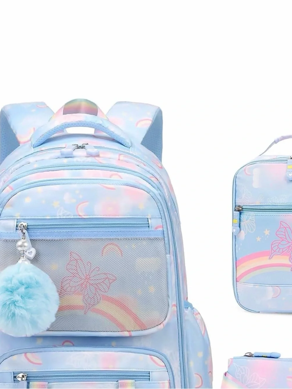 Pastel Moon Kids Backpack - Pink & Blue
